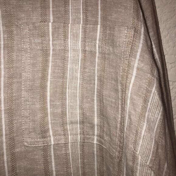 Susan Graver Button Down Striped Shirt - Picture 6 of 7